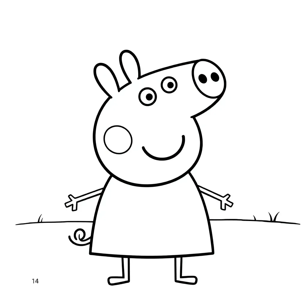 Free Peppa Pig Family Coloring Page - Pig Cartoon Coloring Sheet