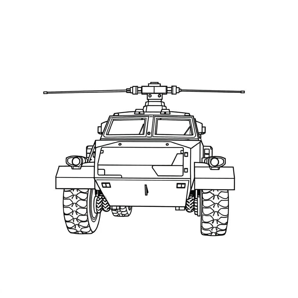 Coloring Page Military Vehicle Soldiers War