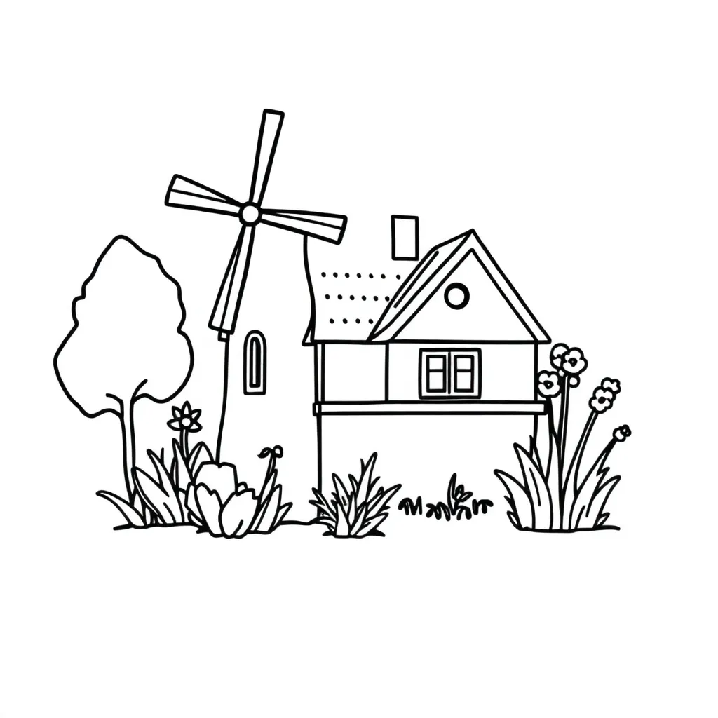 Free Mother's Day Coloring Page - Love Heart Gift Flowers Coloring Page for