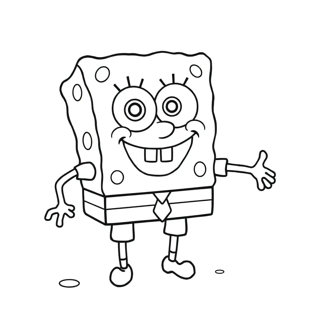 Free Spongebob Coloring Page - Nickelodeon Cartoon - Funny Sea Creature Coloring Sheet