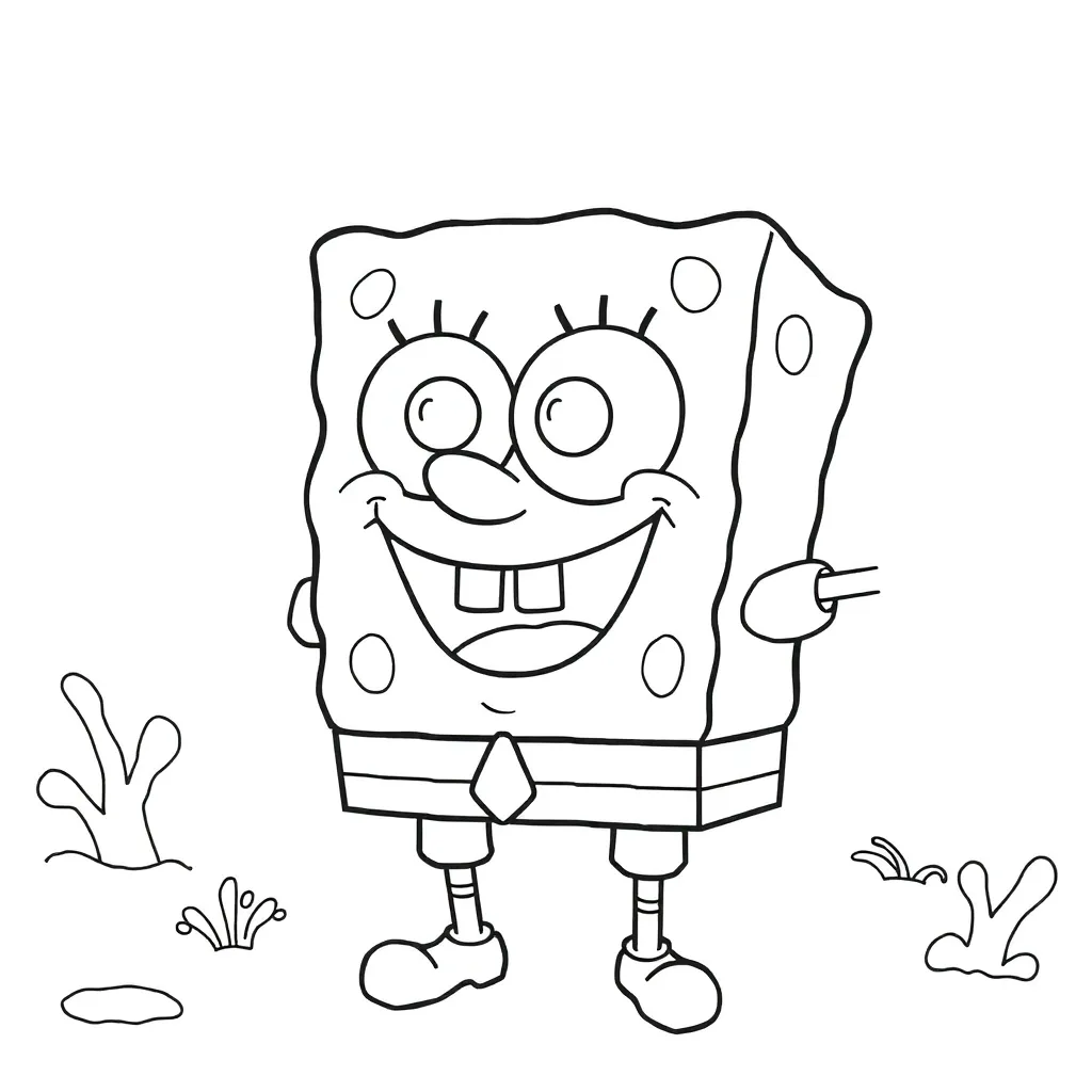 Free Spongebob Mermaid Cartoon Coloring Page - Funny Adventure Coloring Pages
