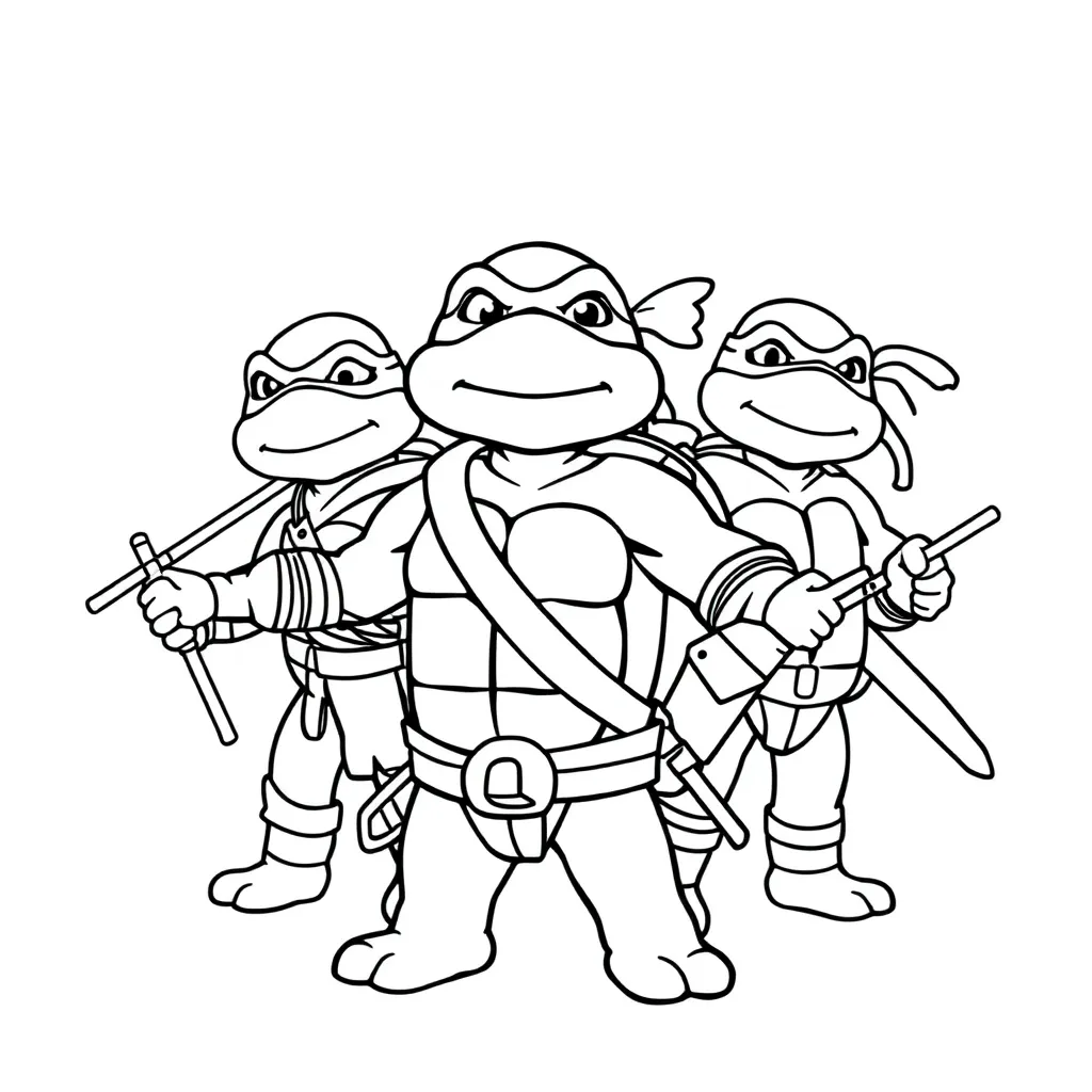Free Ninja Turtles Coloring Pages: Action, Superhero, Cartoon, Adventure Coloring