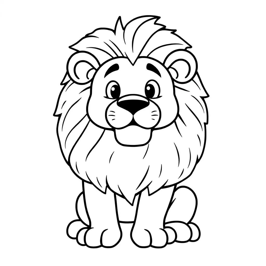 Free Lion King Savannah Wild Animal Nature Coloring Page