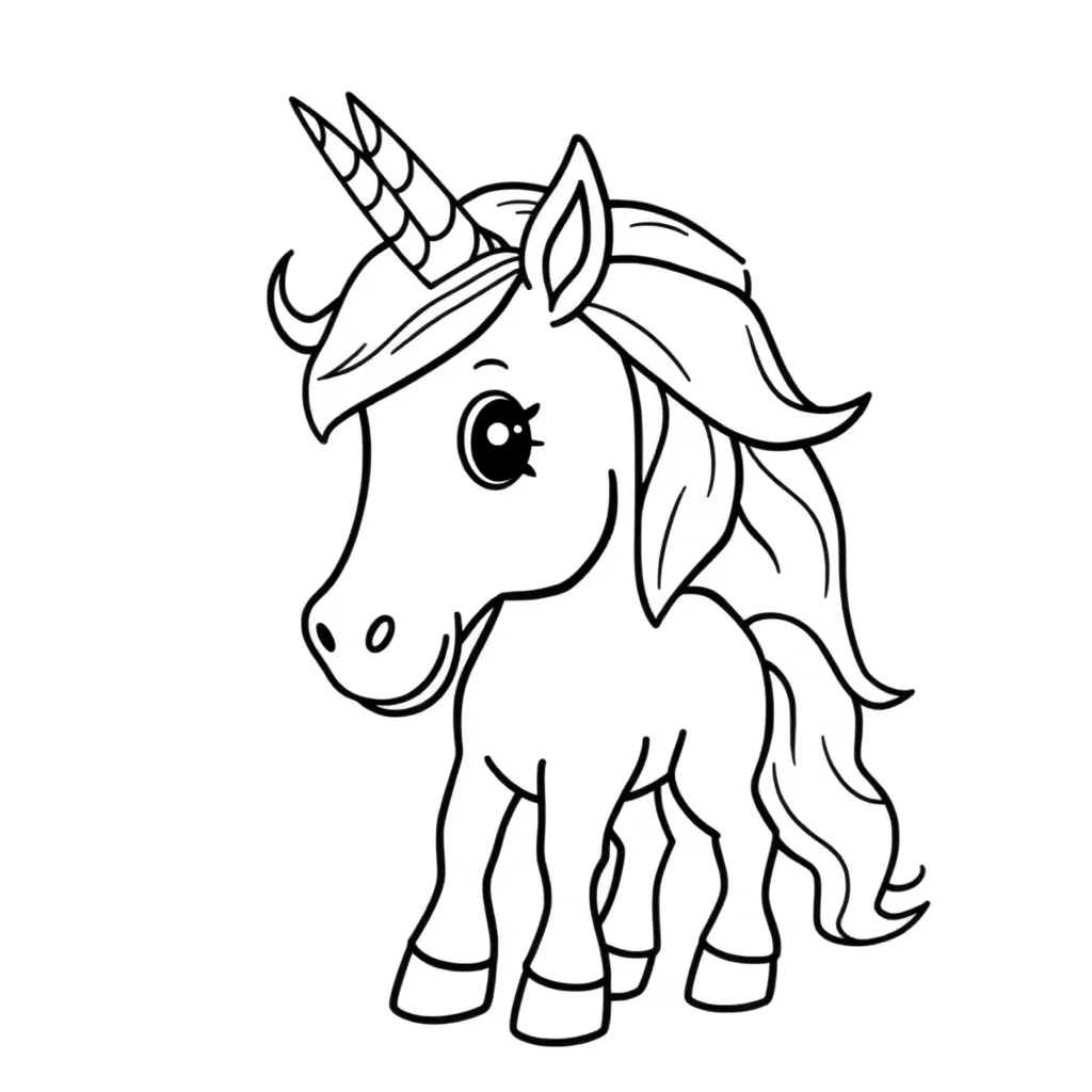 Free Unicorn Coloring Page - Fantasy, Magical, Mystical Fairytale Coloring Sheet