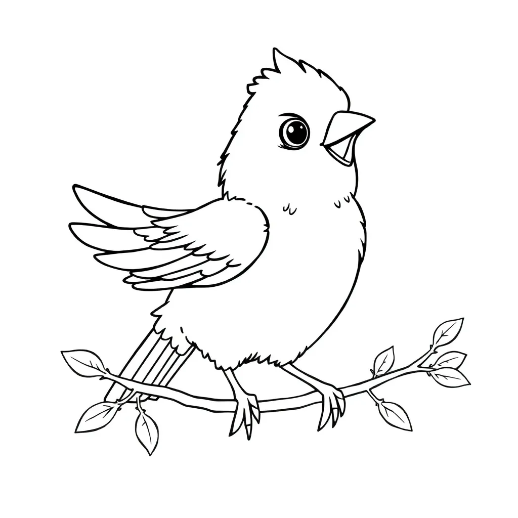 Free Bird Nature Coloring Page Wild Feathers Cute Coloring Page for Kids