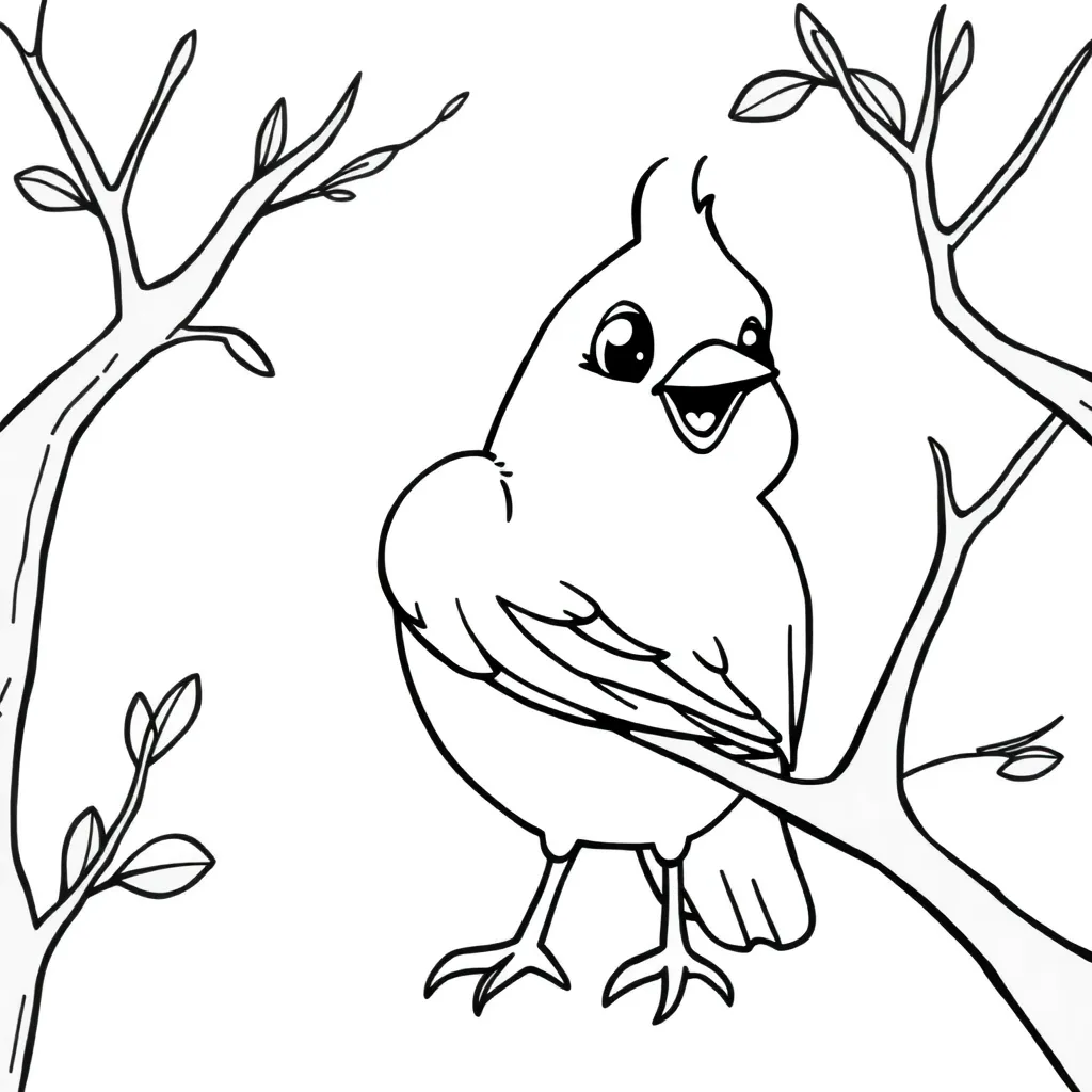 Free Bird Nature Winged Wildlife Coloring Page for Kids