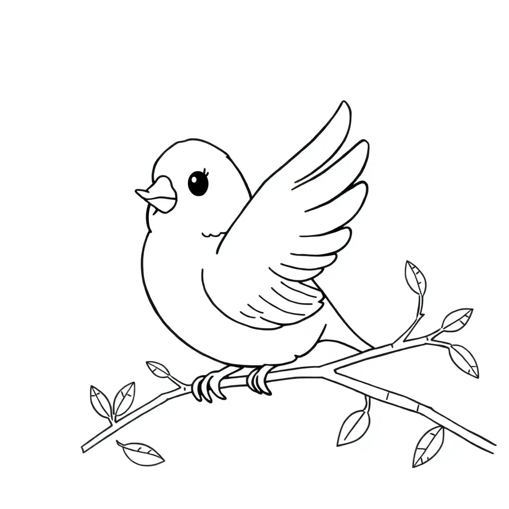Free Bird Nature Winged Wildlife Coloring Page for Kids