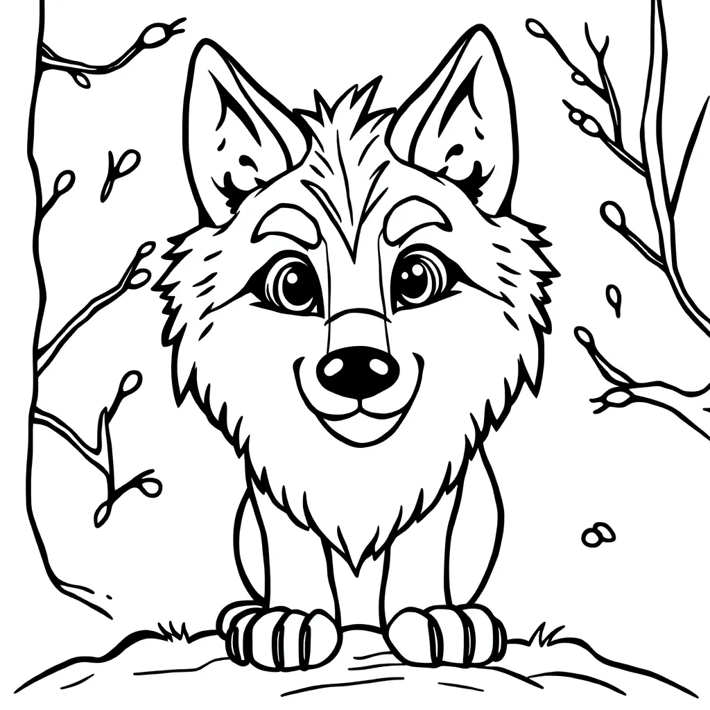 Free Wolf Coloring Page Wild Nature Forest Adventure Coloring Page for Kids