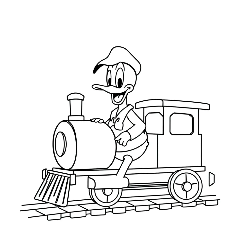 Free Donald Duck Disney Coloring Page - Comic Strip Character Adventure Cartoon Coloring