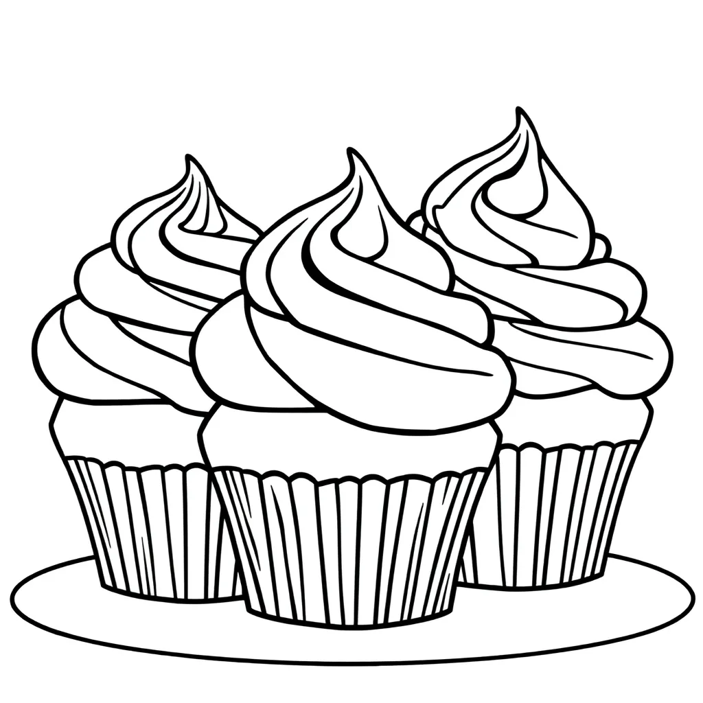 Free Cupcake Coloring Page - Sweet & Festive Dessert Coloring Sheet