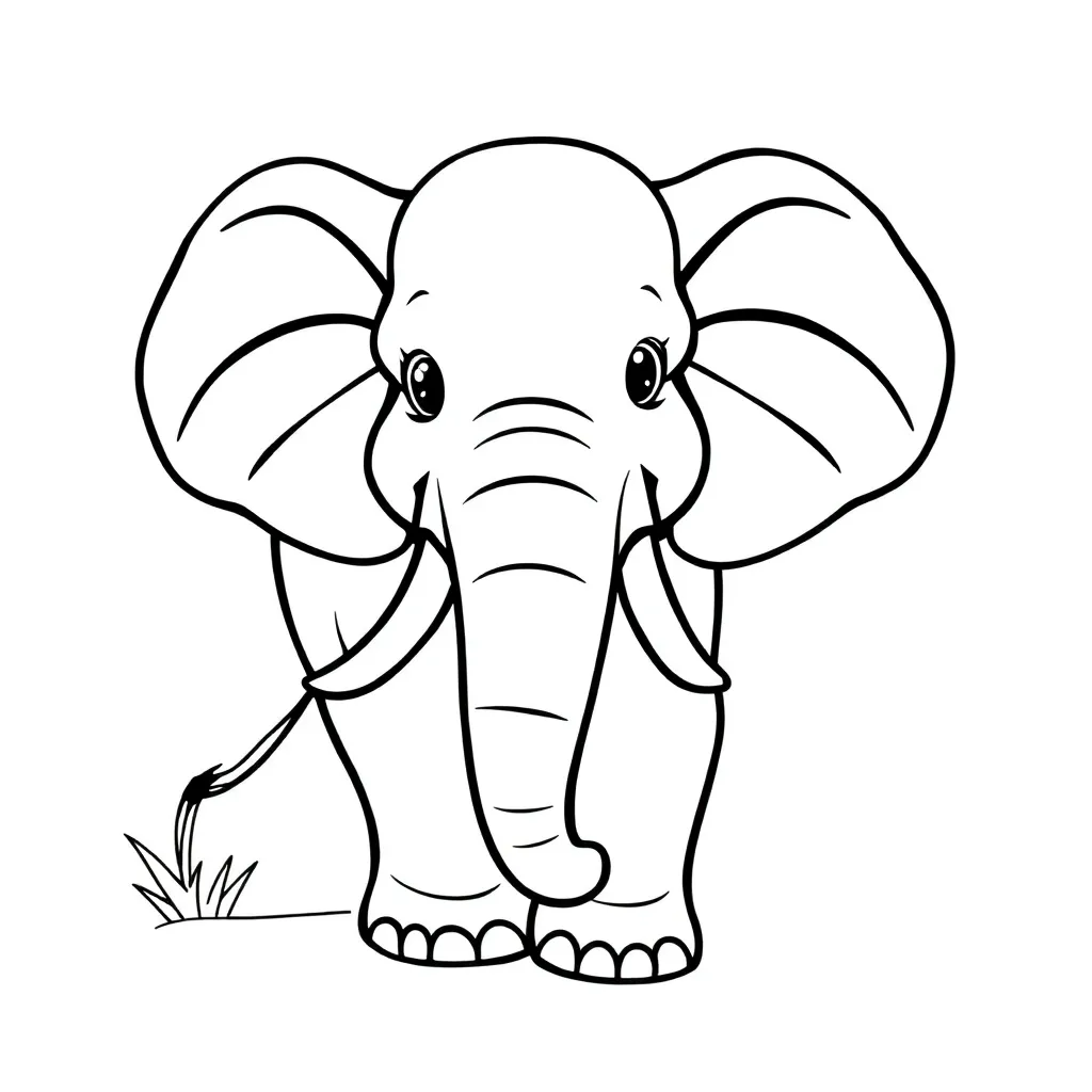 Free Elephant Coloring Page - Wild Savanna Animal Coloring Sheet for Kids