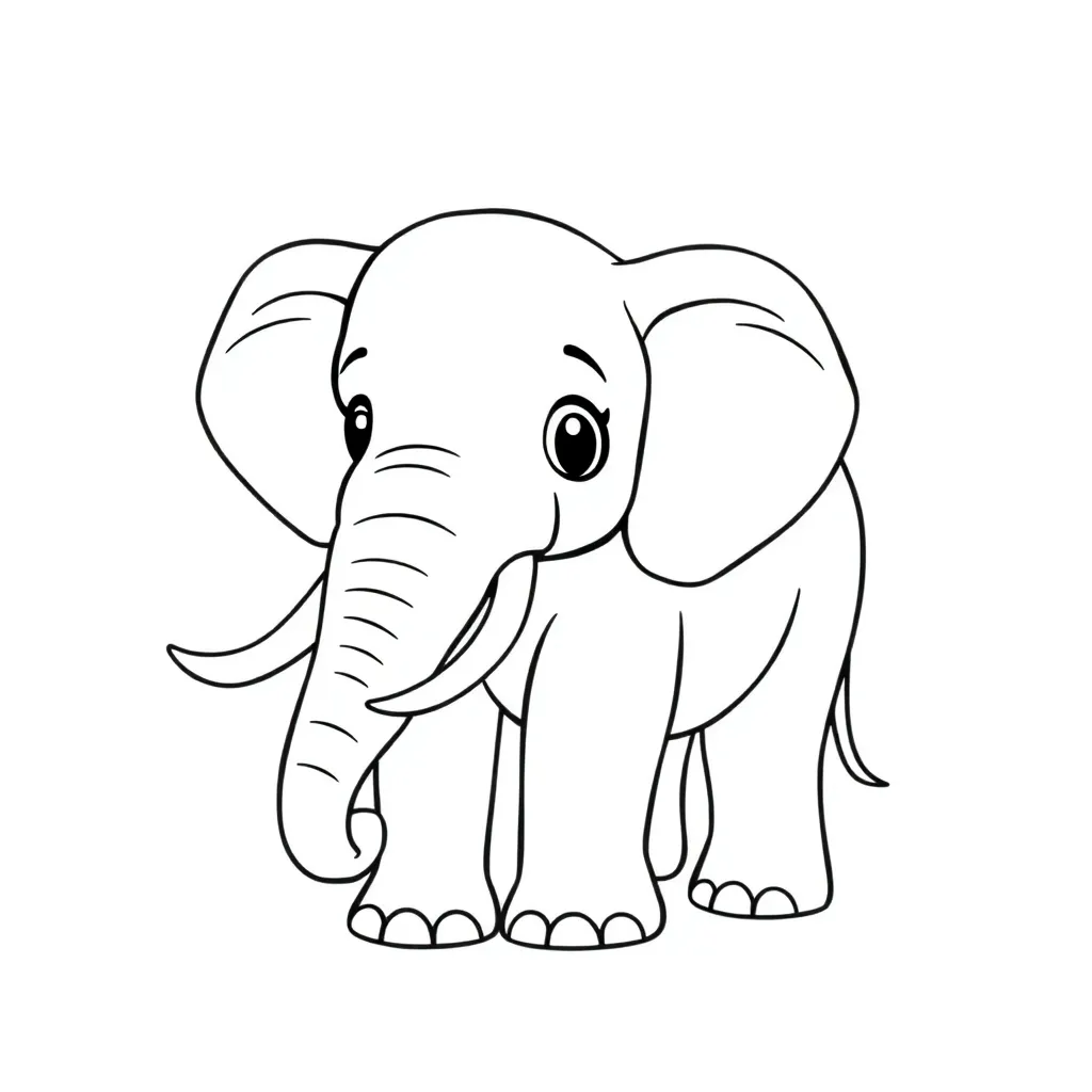 Free Elephant Coloring Page - Wild Savanna Animal Coloring Sheet for Kids
