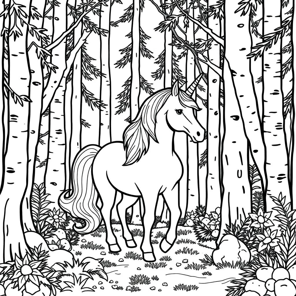 Free Unicorn Coloring Page - Fantasy, Magical, Fairytale, Mystical Coloring Sheet