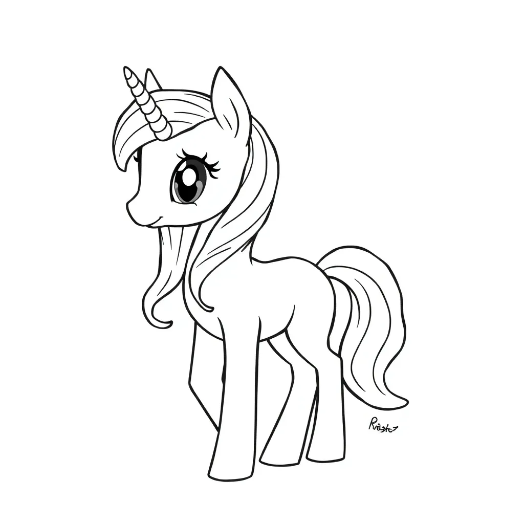 Free Rarity Unicorn Coloring Page for Kids