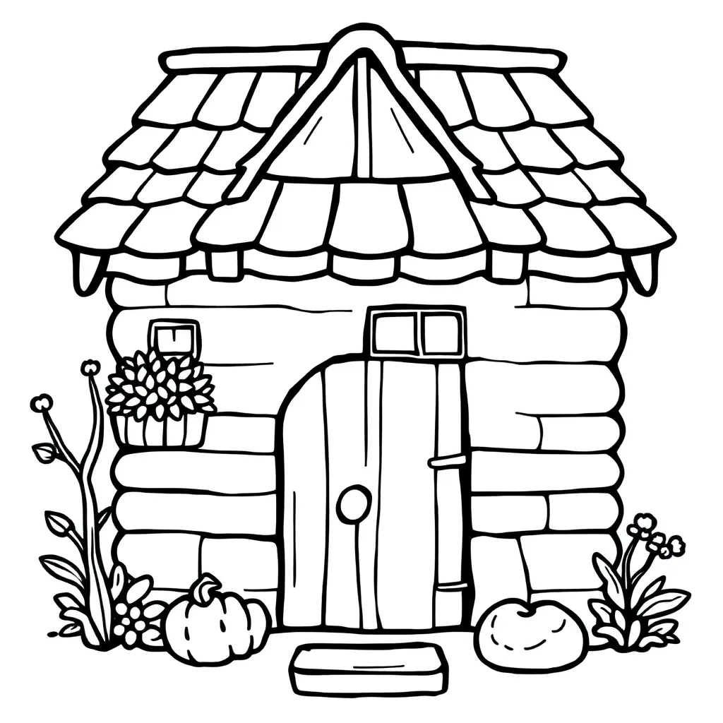 Free House Garden Home Architecture Countryside Coloring Page