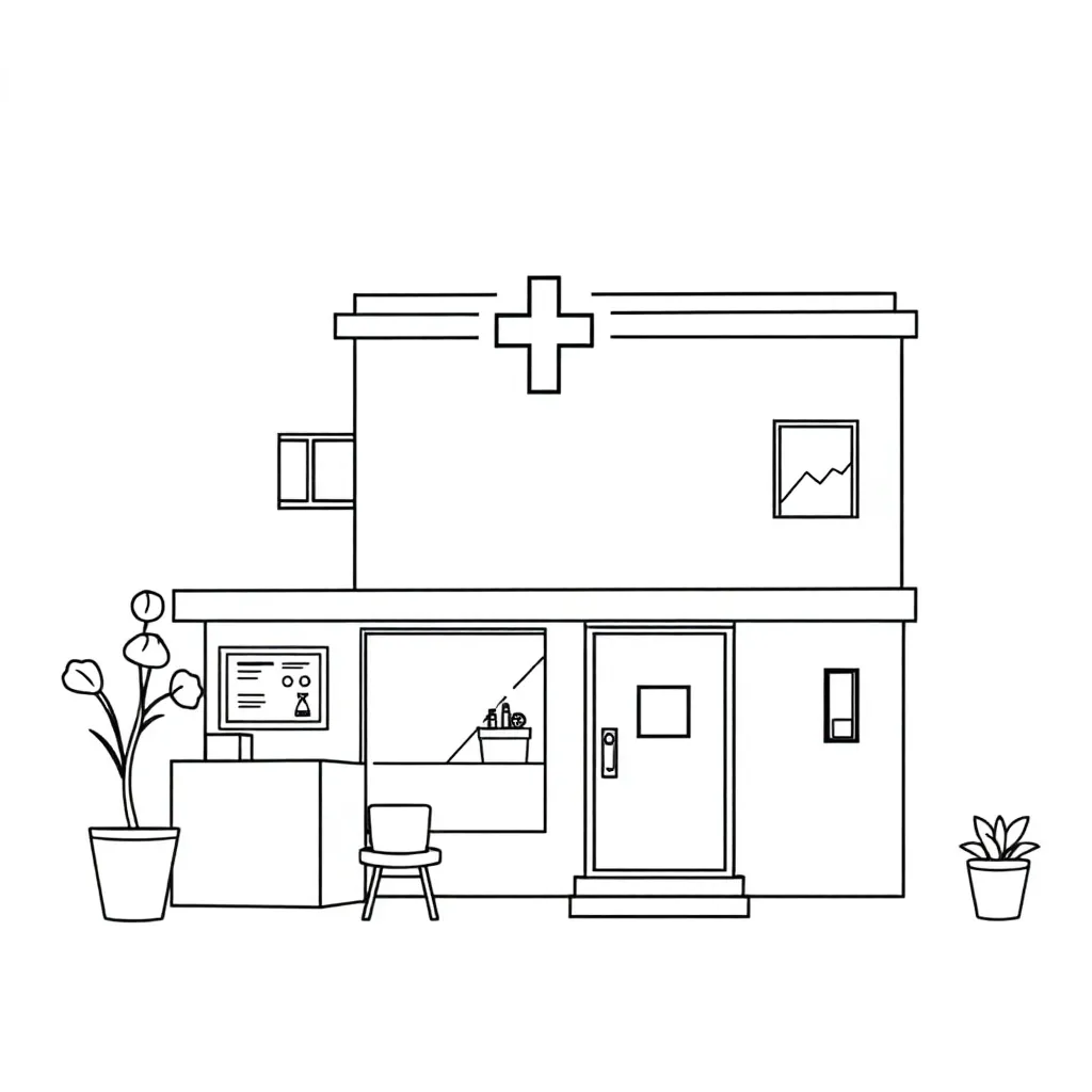 Free Hospital Doctor Nurse Medical Health Coloring Page