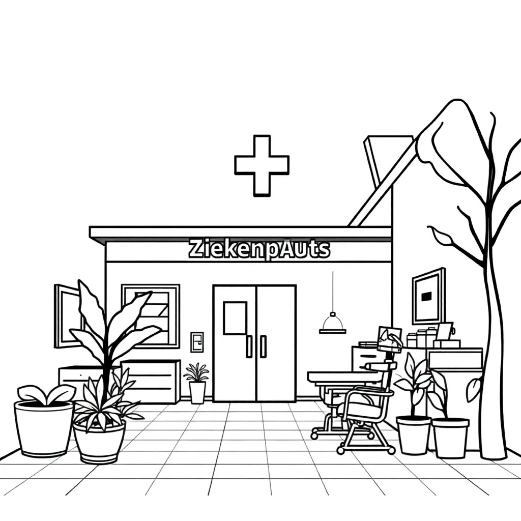 Ziekenhuis Dokter Verpleegster Medisch Gezondheid coloring page for children