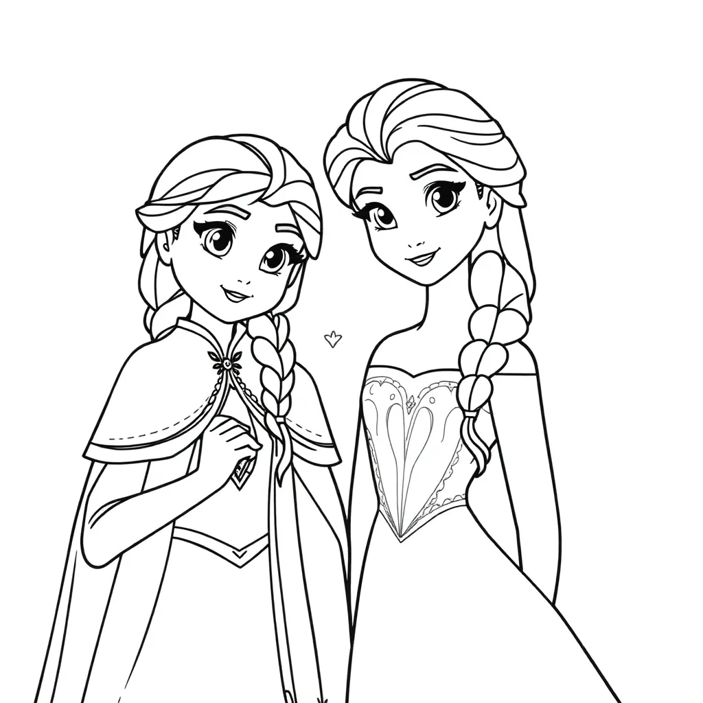 Free Frozen Anna Elsa Coloring Page - Disney Coloring Book for Kids