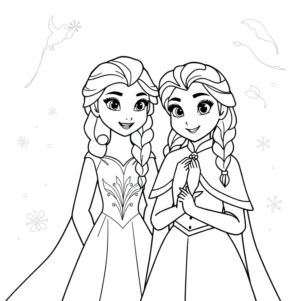 Free Frozen Anna Elsa Disney Coloring Page Adventure Coloring Sheet for Kids