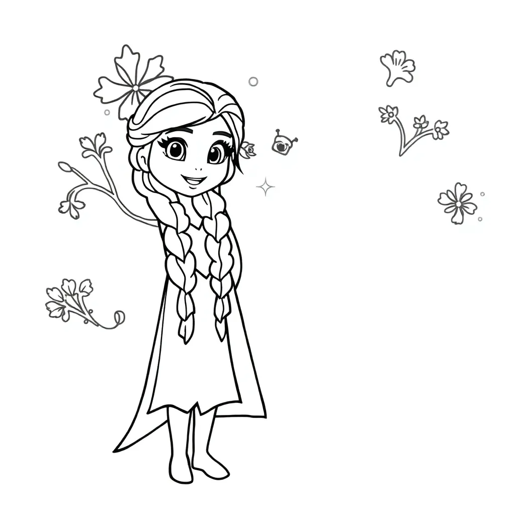 Free Frozen Princess Adventure Magical Characters Coloring Pages