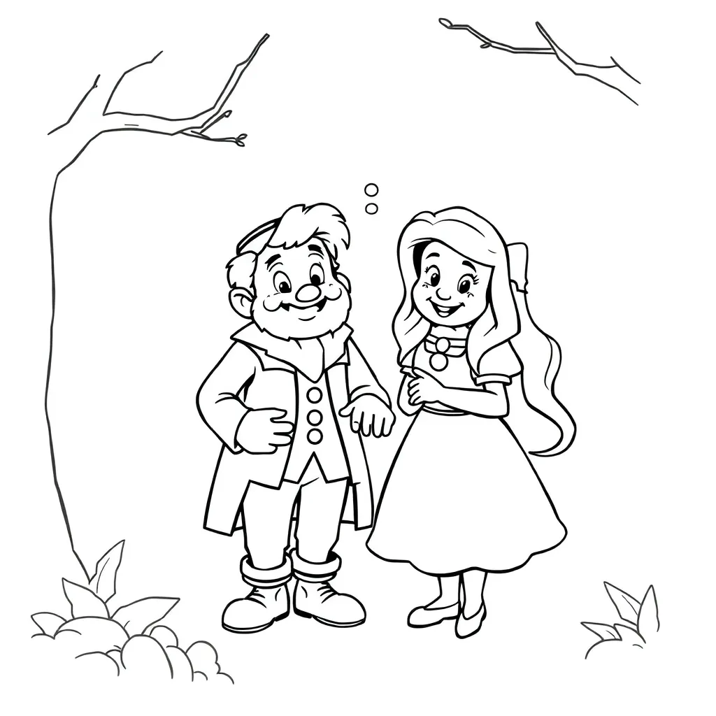 Free Hans & Grietje Fairytale Efteling Adventure Coloring Page
