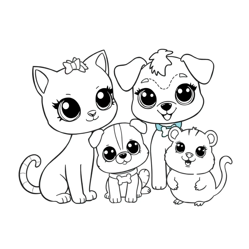Littlest Pet Shop animal coloring pages for kids