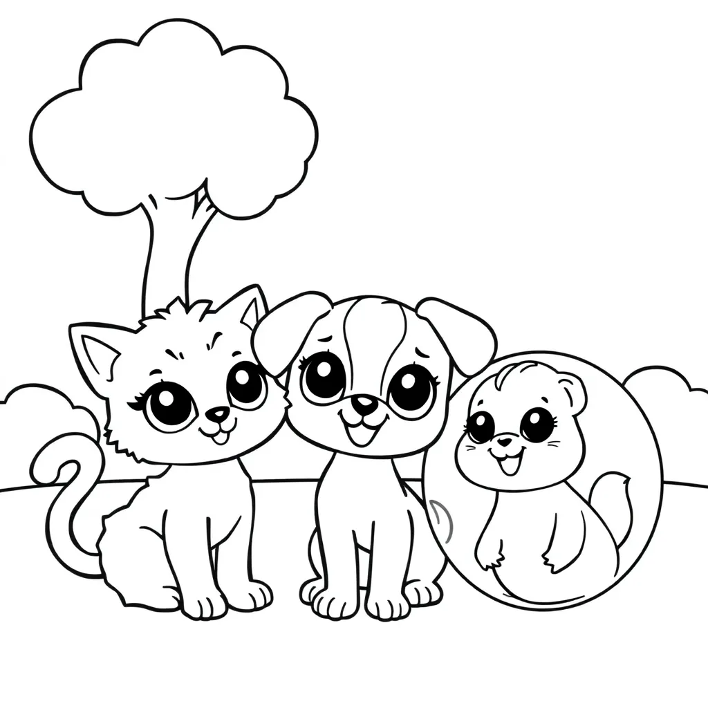 Littlest Pet Shop animal coloring pages for kids