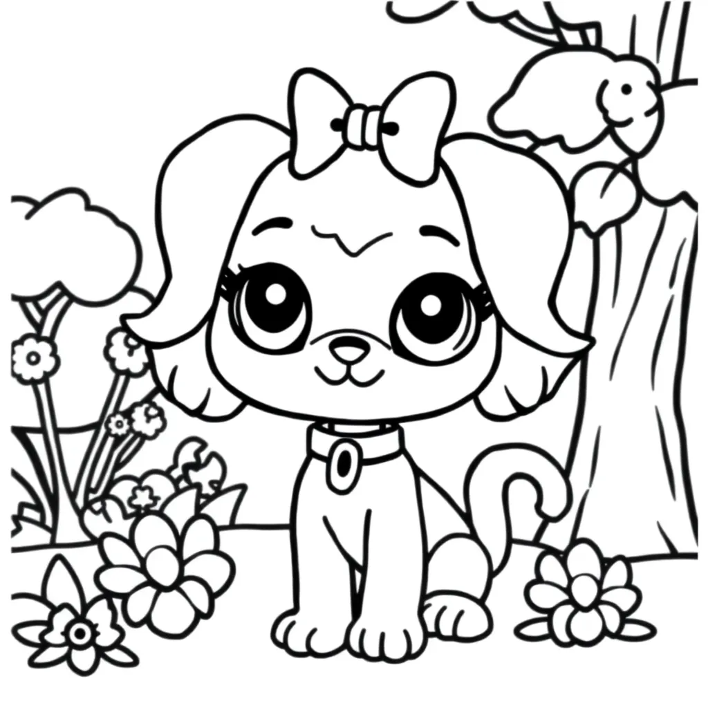 Free Littlest Pet Shop Animal Coloring Pages Cute Cartoon Collection