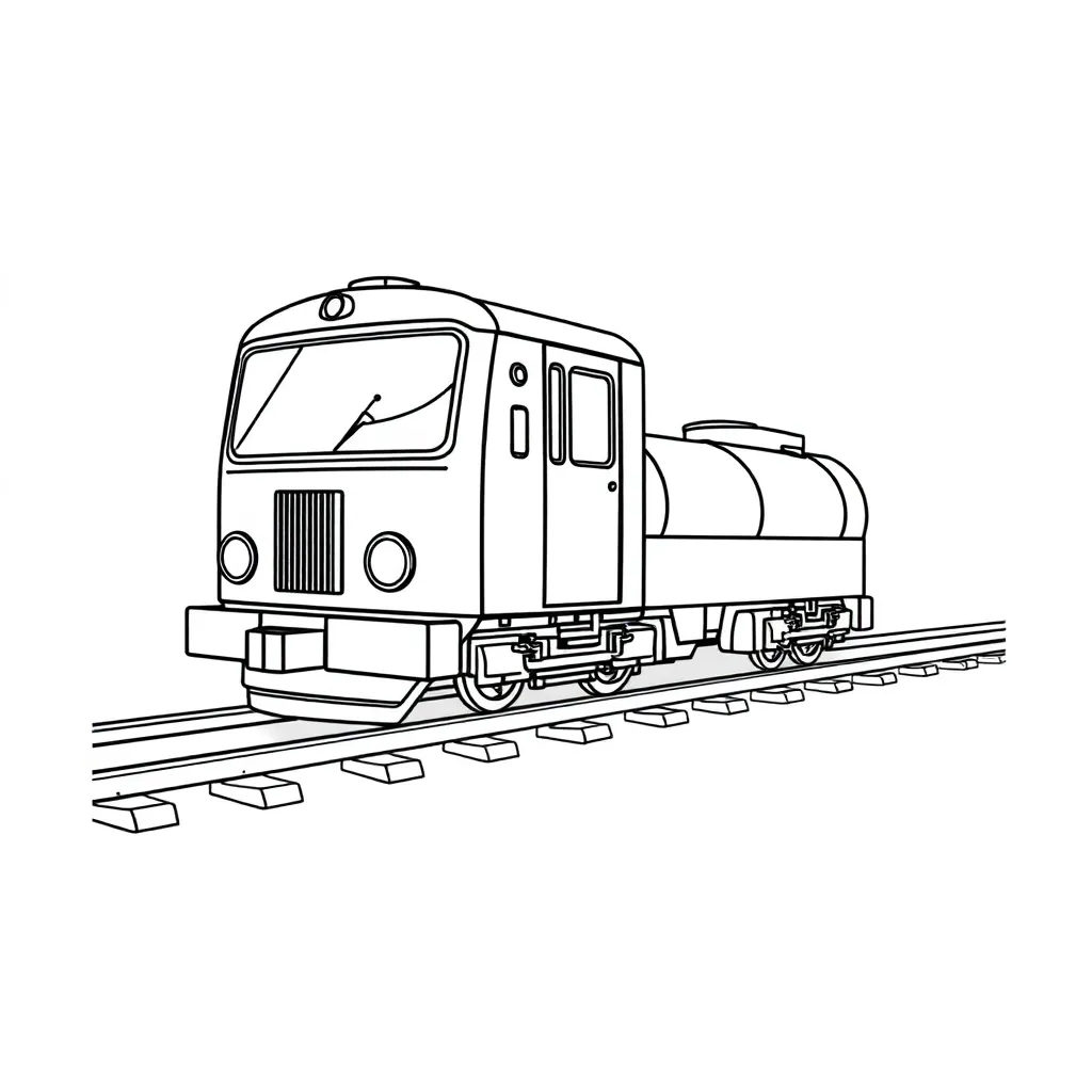 Free Train Steam Locomotive Coloring Page - Classic Transportation Coloring