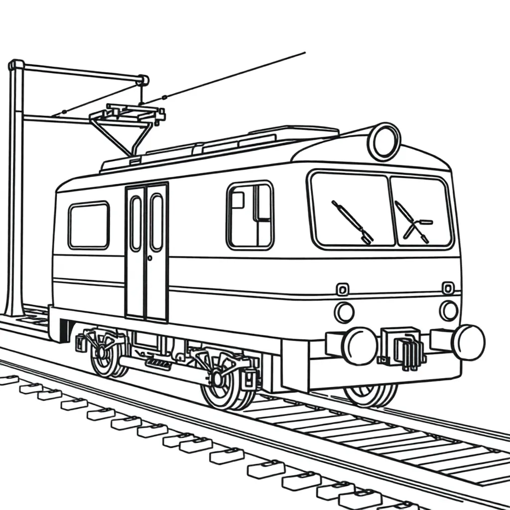 Free Train Steam Locomotive Coloring Page Vintage Transportation Coloring Page