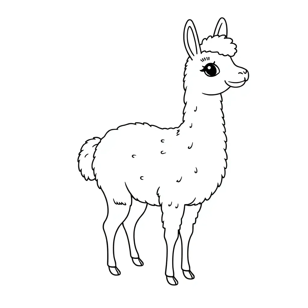 Free Alpaca Farm Coloring Page Wool Animal Nature Coloring Page for