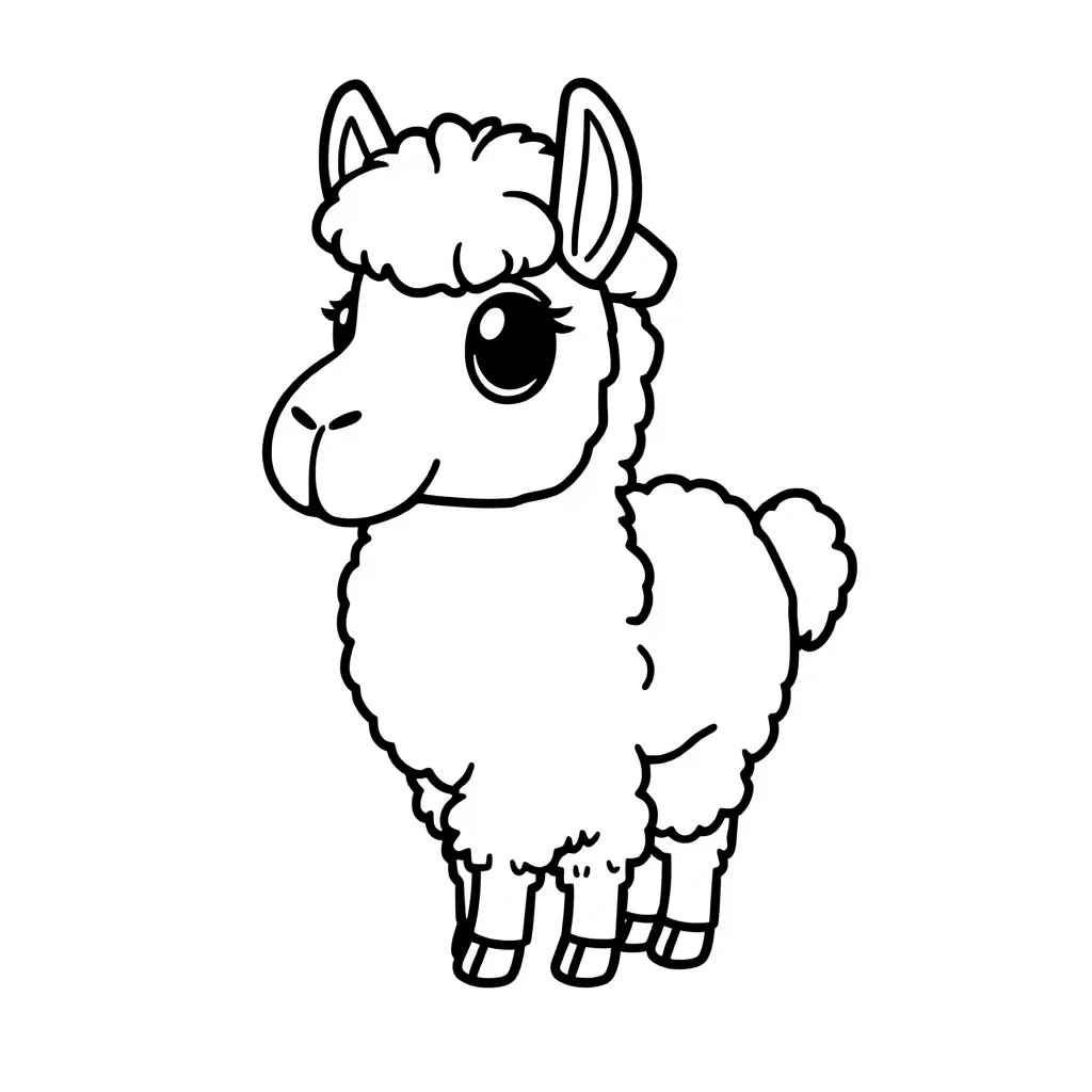 Free Alpaca Farm Coloring Page - Cute Animal Coloring Page