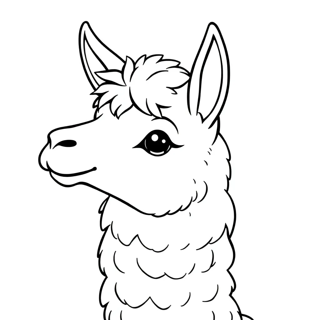 Free Llama Cartoon Animal Coloring Page - Fun Nature Coloring Sheet for Kids