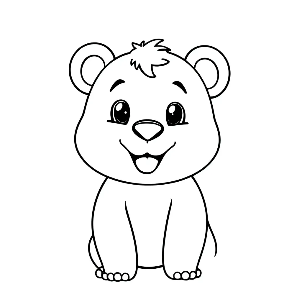 Free Wild Animal Bear Coloring Page Cartoon Coloring Sheet for Kids