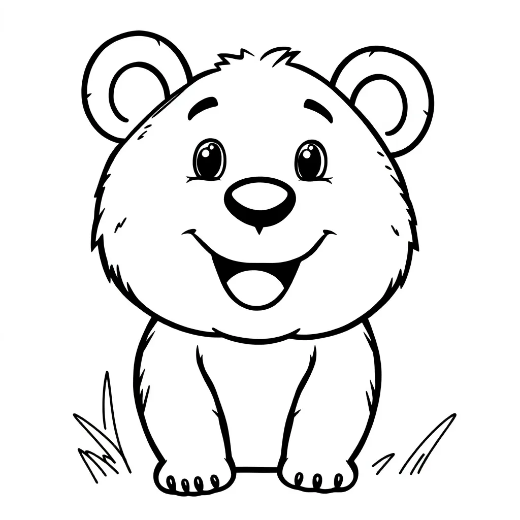 Free Wild Nature Bear Coloring Page Cute Coloring Page for Kids