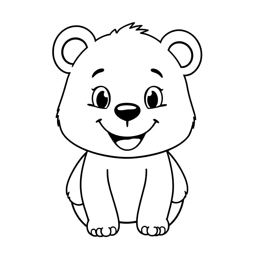 Free Wild Animal Bear Coloring Page Cartoon Coloring Sheet for Kids