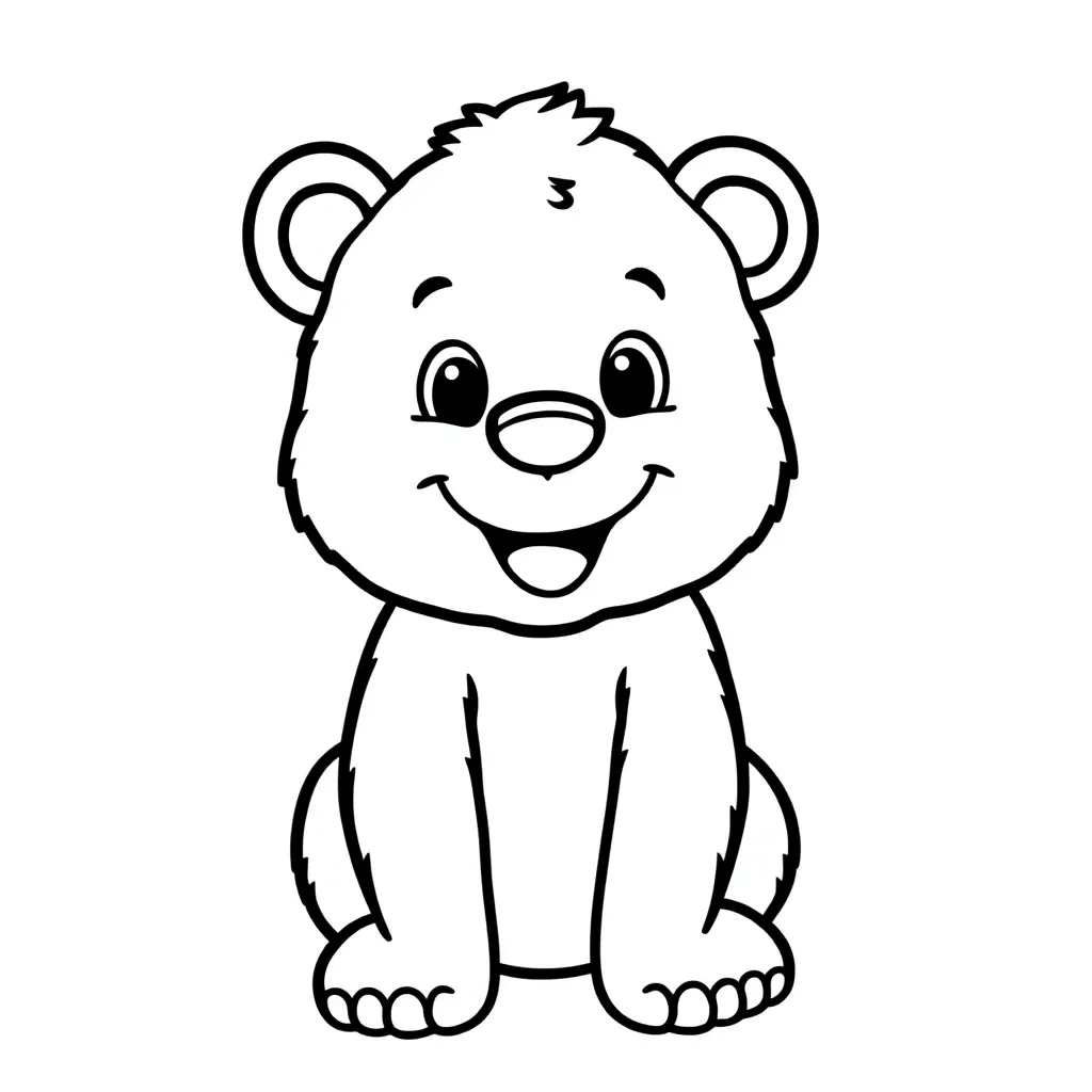 Free Wild Animal Bear Coloring Page Cartoon Coloring Sheet for Kids