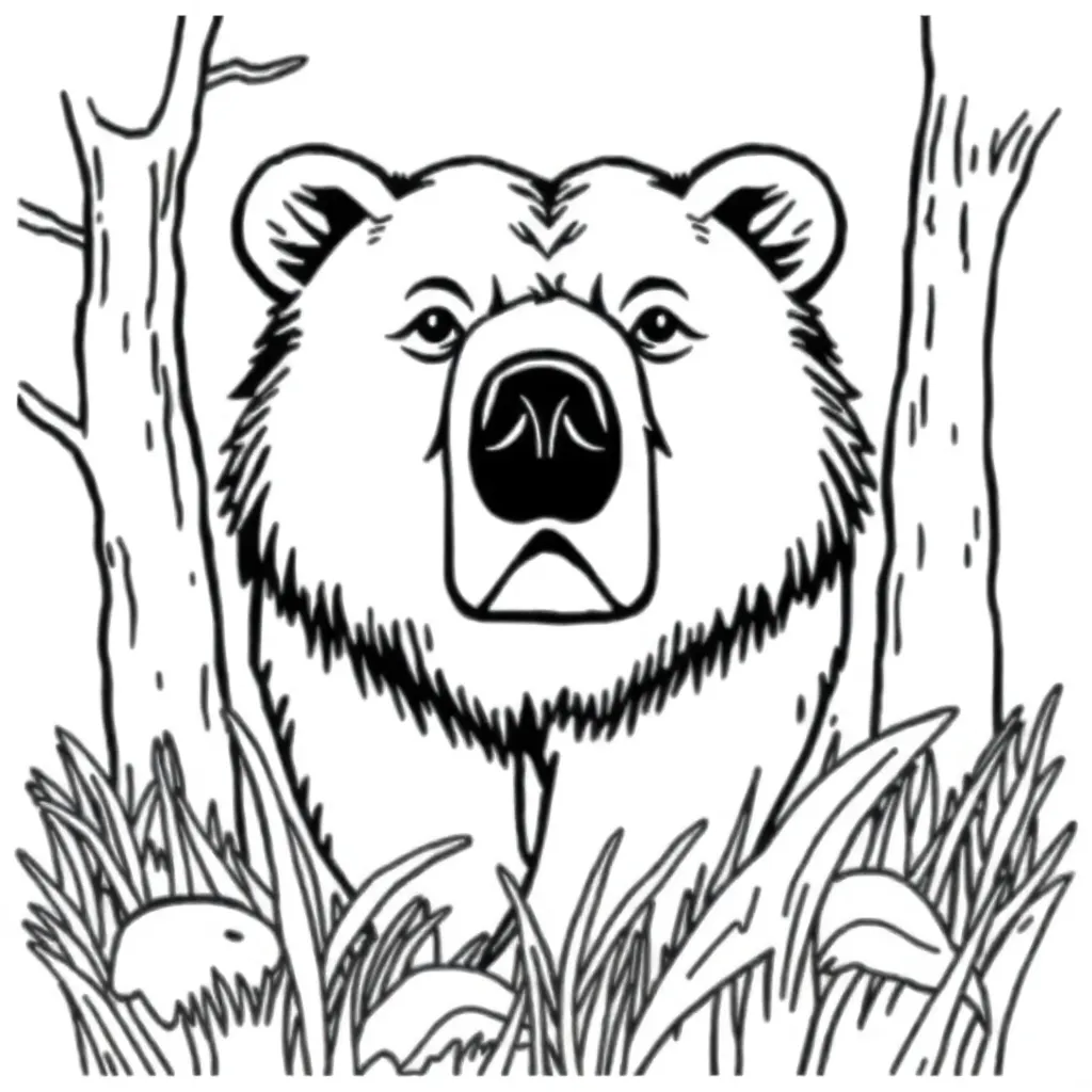 Free Wild Animal Forest Coloring Page for Kids