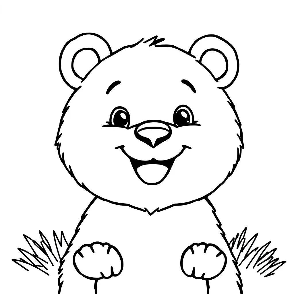 Free Wild Nature Bear Coloring Page Cute Coloring Page for Kids
