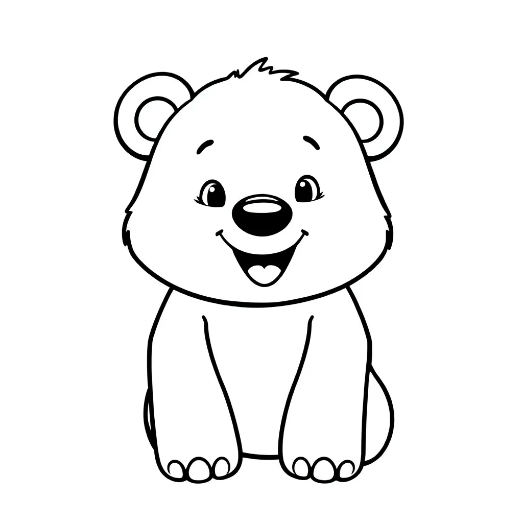 Free Wild Nature Bear Coloring Page Cute Coloring Page for Kids