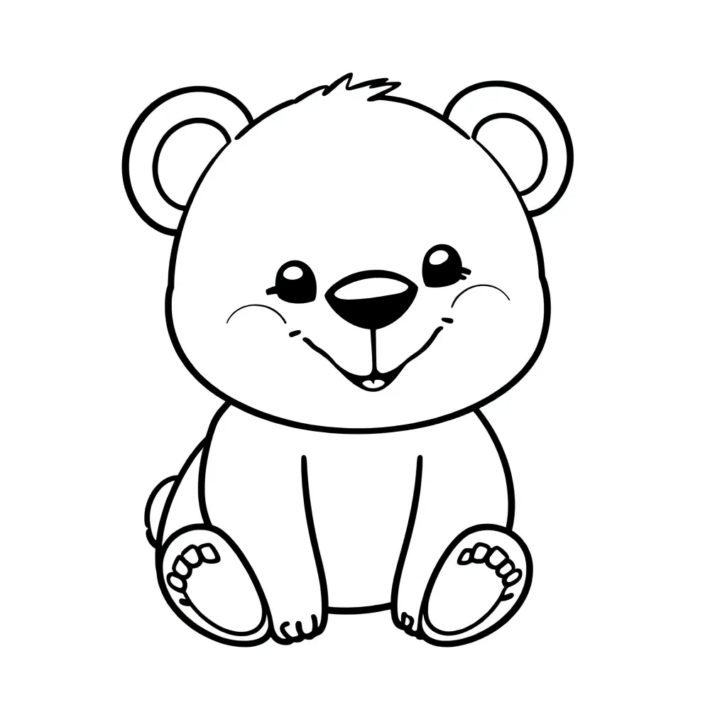 Free Wild Animal Bear Coloring Page Cartoon Coloring Sheet for Kids