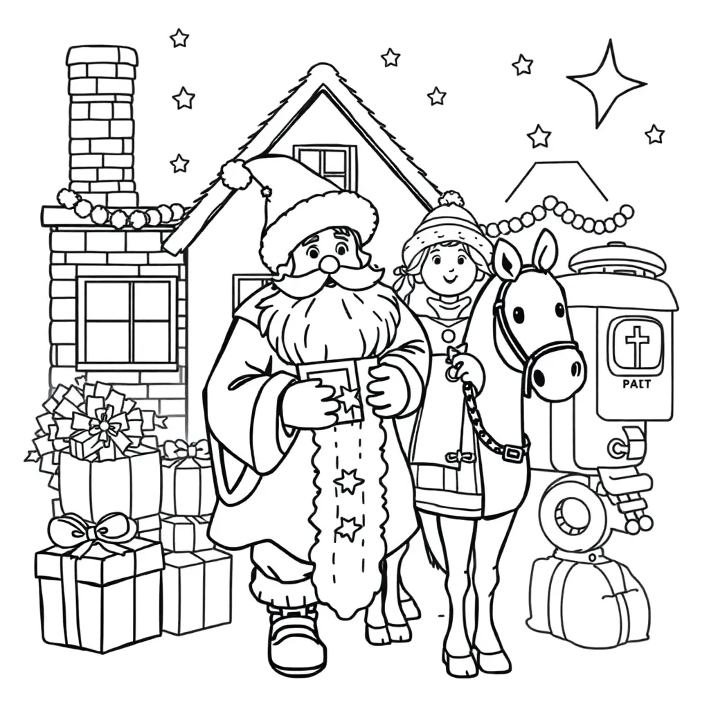 Sinterklaas Gedetailleerd Traditioneel Nederlands Feest Fijne Motoriek Creatief coloring page for ch