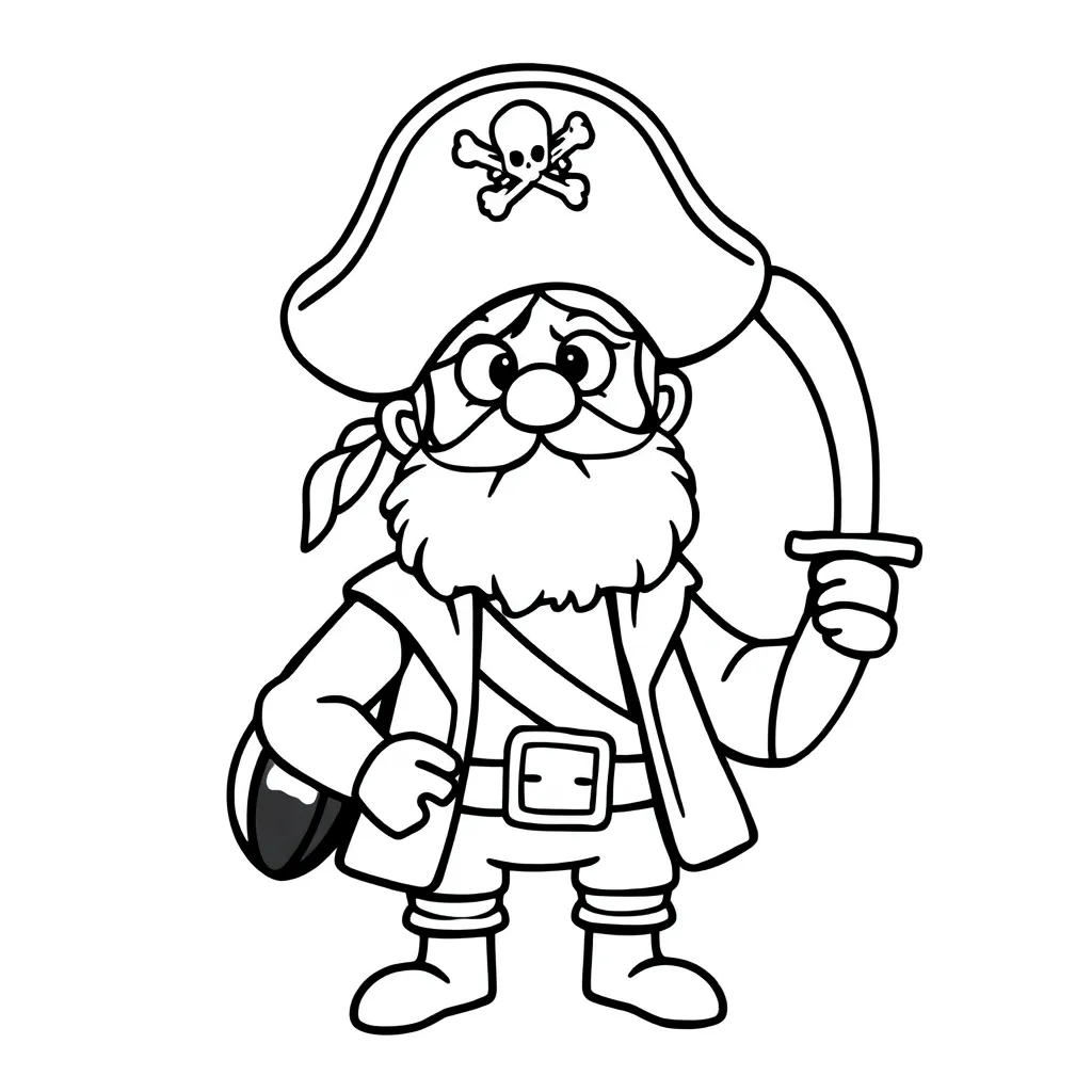 Free Pirate Treasure Map Coloring Page - Adventure at Sea - Coloring Sheet