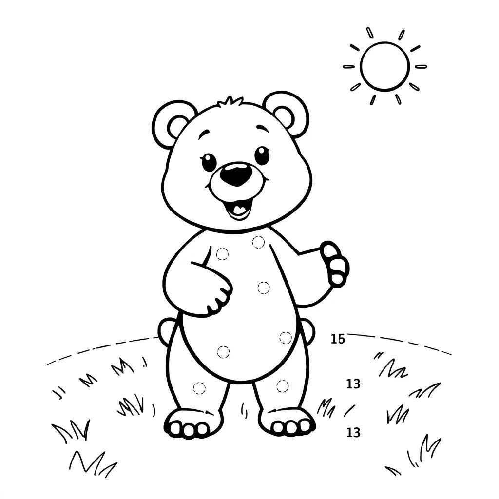 Connecting the dots, drawing, puzzle, educational coloring page for kids