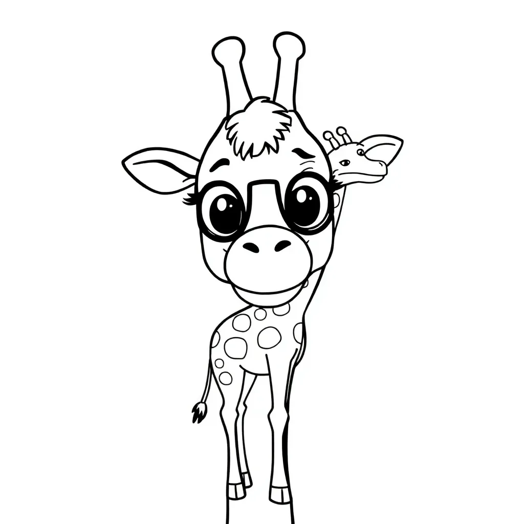 Free Giraffe Coloring Page Wild Animals Nature Africa Savannah Coloring Page