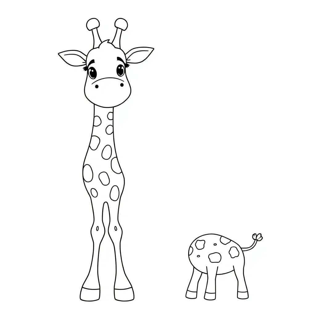 Free Giraffe Safari Animal Coloring Page for Kids