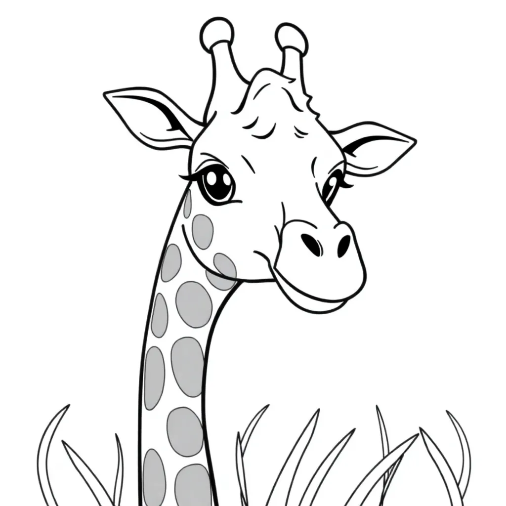 Free Giraffe Safari Animal Coloring Page for Kids