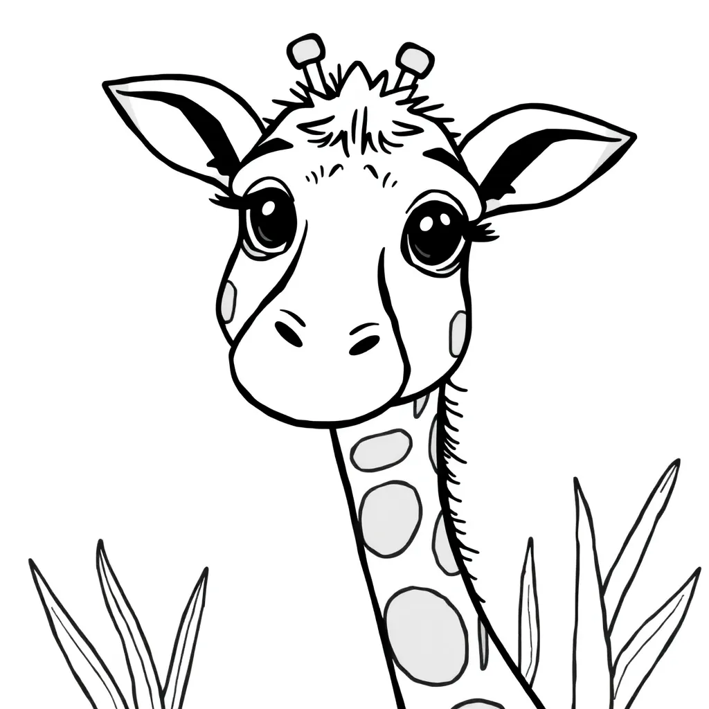Cute Giraffe Coloring Page