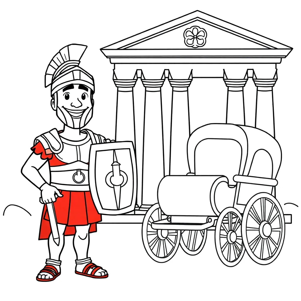 Romeinen Oudheid Historisch Leger Architectuur coloring page for children