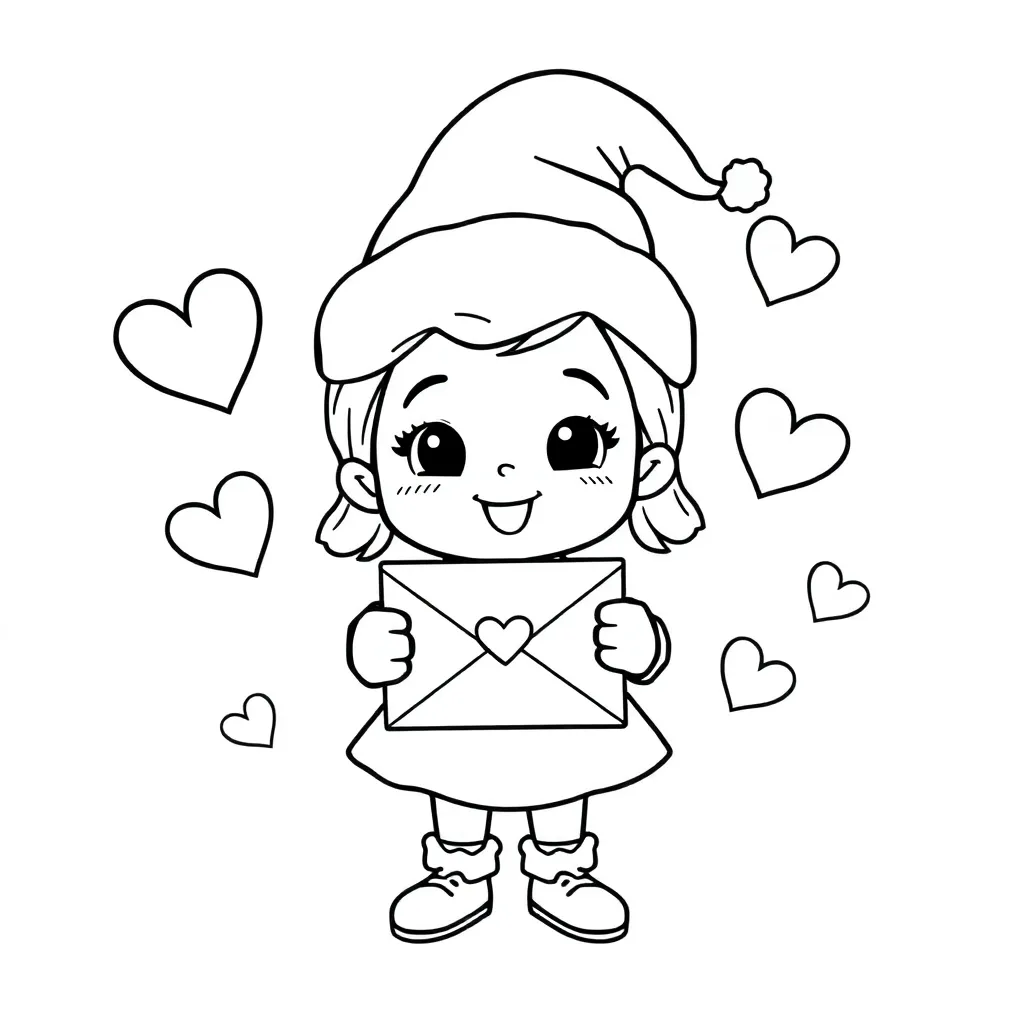 Kostenlose Malvorlage Sinterklaas-Tagebuch, fröhliches Motiv, Herzen, Sinterklaas